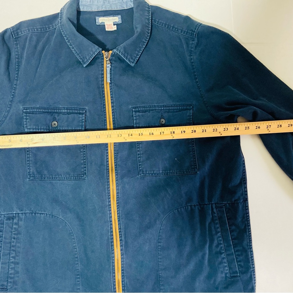 Carbon2Cobalt Men's XL Denim Jacket Blue Jean. Full Zipper 100% Cotton - Picture 9 of 16